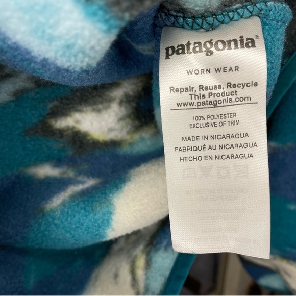 Patagonia Vintage Small Synchilla Trout Tales Elwha Blue Snap-T Fleece - Picture 15 of 15